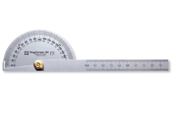 Dưỡng đo góc bán nguyệt 0-180º sơn bóng niigataseiki, PRT-19